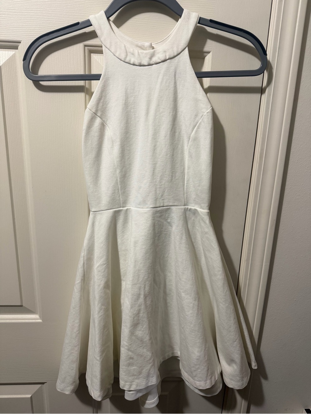 Lulu's White Halter Fit-and-Flare Mini Dress
